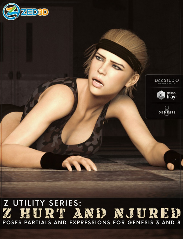 Z Utility Series: Hurt and Injured – Poses, Partials and Expressions for Genesis 3 and 8