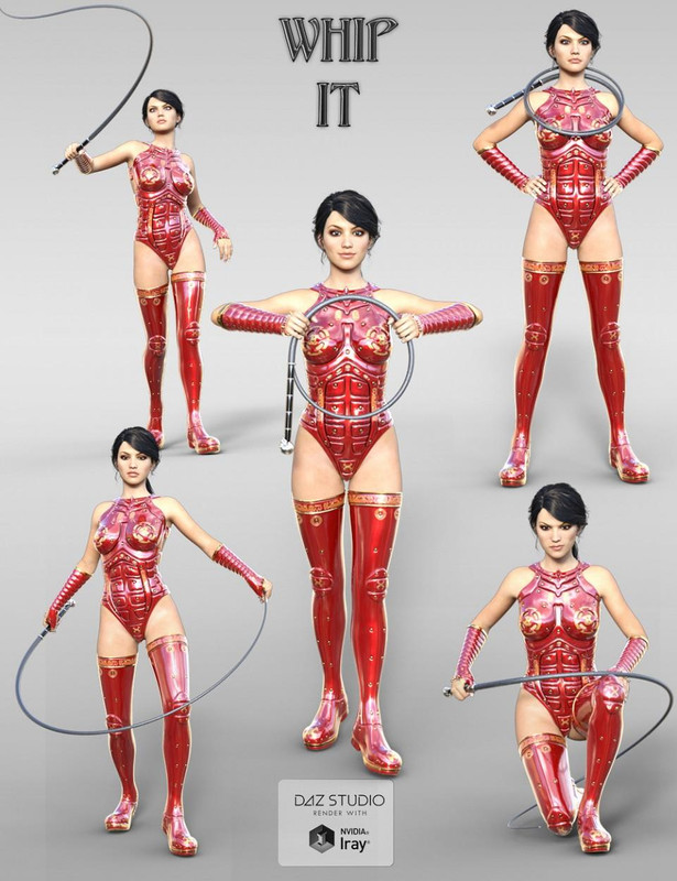 Whip and Poses for Genesis 3 Female(s)