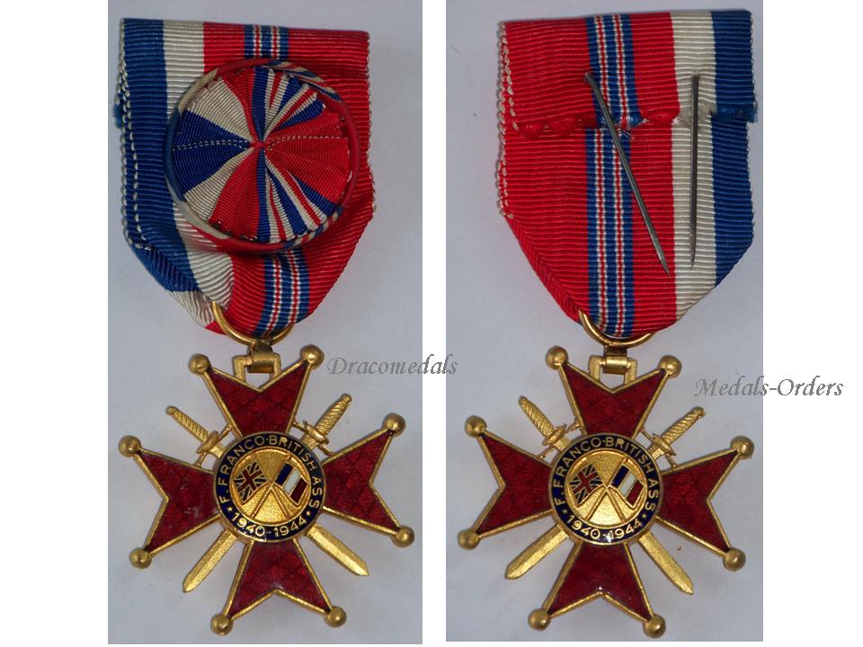 France Britain Franco British Association Officer Cross Medal