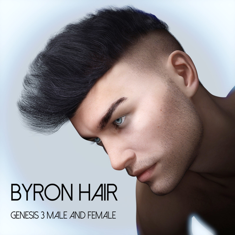Byron Hair for Genesis 3 Males and Females